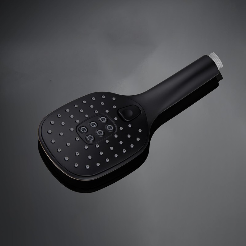 JOHO Shower Head Hand Shower with 3 Jet Types Square