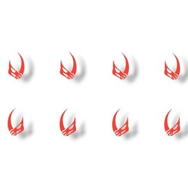 Mini MUDHORN Logo Vinyl Decal Sticker 8-Pack - 1" Small Size - Perfect for Personal Belongings (Red)