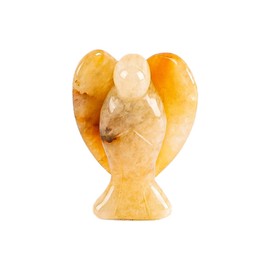 Ieron 1.5in Guardian Angel Gift Crystal Angel Figure Healing Crystal Gemstones Polished Stones Statue Reiki Angel Guardian Angel Figure(Yellow)