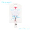 Smiling Tooth Rhinestone Alloy Badge Holder Cute Retractable ID Badge