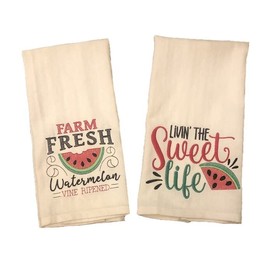Watermelon Embroidered Kitchen Tea Towel