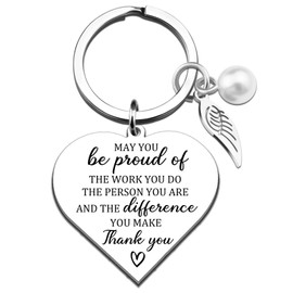 FAFQBING Inspirational Gifts for Coworker Thank You Keychain for Women Men Teacher Appreciation Gifts Employee Retirement Gift for Female Male Retiring Teacher Gift for Her Him