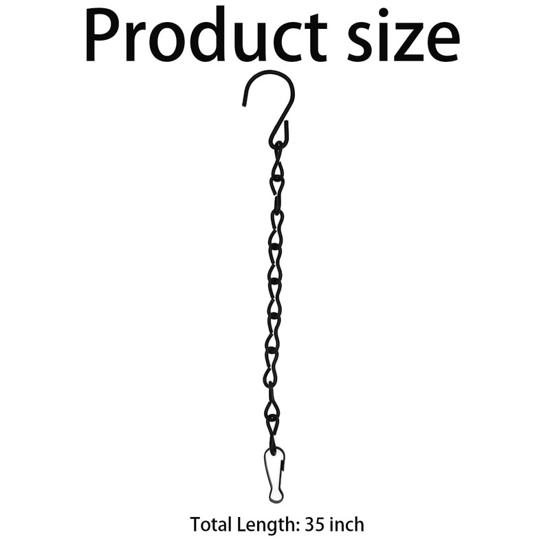 Hanging Chain Set with Hooks, 4 Pack, Black, for Bird
