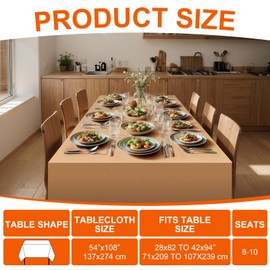 4pcs Brown Kraft Paper Tablecloth Disposable for Rectangle Tables, 54 x 108 Inch Recycled Charcuterie Table Cover Butcher Paper Tablecloths for Christmas Thanksgiving Birthday BBQ Wedding Home Party