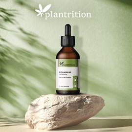 Vitamin D3 Drops Vegan 1000 IU Per Drop, 1,350 Drops of Vitamin D Oil - Plantrition Vitamin D3 from Lichen (Cholecalciferol) MCT Coconut Based Oil - Made in Germany - 1 Bottle (50 ml)