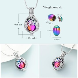 Imrsanl Teardrop Tree of Life Urn Urn Necklace for Ashes for Women Men Cremation Jewelry Memorial Locket Pendant Necklace Hollow Keepsake Urn for Human Ashes (Colorful)