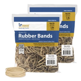 Upgrade Office Supply Rubber Bands, Size 33 (3-1/2 x 1/8), 600 Bands, 1 lb, 2-Pack, USA