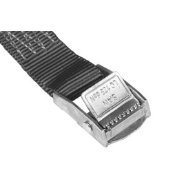 6 x Clamp Lock Straps, Lashing Straps, for up to 250 kg, 25 mm Wide, One-Piece, 3 m, 4 m, 5 m, 6 m, Black, Blue, Red, Neon Yellow, Olive Green