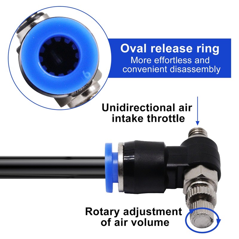 S SYDIEN Quick Connect Air Hose Fittings 5Pcs 6mm Tube