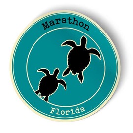 Squiddy Marathon Florida Beach Town - Vinyl Sticker Decal for Phone, Laptop, Water Bottle (2.5" high)