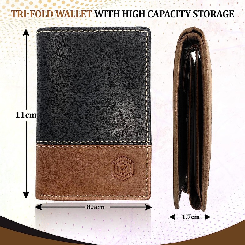 MOIRENTO, Trifold Wallet, RFID Blocking, 6 Credit Card Slots, Slim