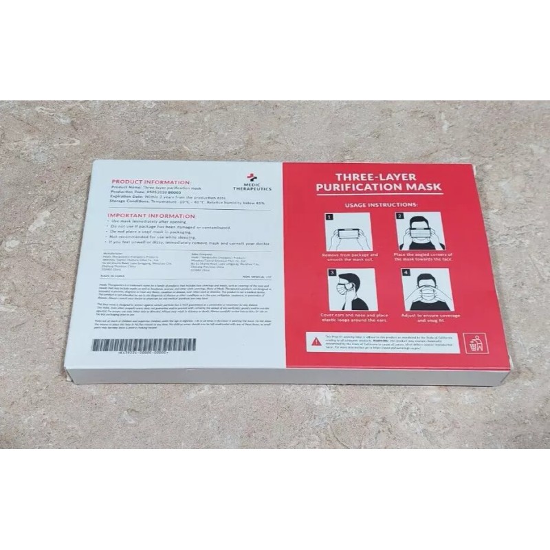 Medic Therapeutics Three Layer Purification Mask - 10 Per Pack