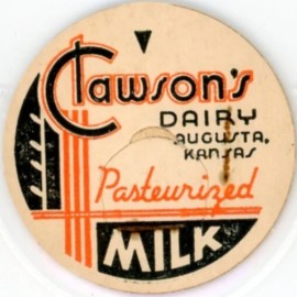 Milk Bottle Cap - Clawson's Dairy - Augusta, Kansas, KS - Pasteurized Milk
