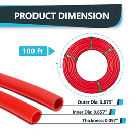 3/4 Inch Red PEX-B Pipe, 100 ft Pex B Tubing with a Pipe Cutter, 10pcs Brass Crimp Fittings & 30pcs Rings