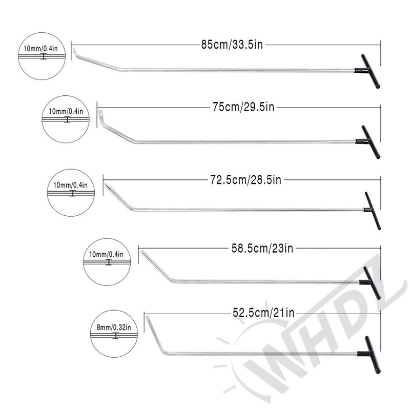 WHDZ Paintless Dent Repair Rods 11Pcs Auto Body Paintless Dent