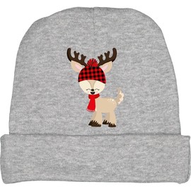 inktastic Cute Reindeer, Little Reindeer, Hat, Scarf Baby Beanie Hat Small Heather Grey 445c6