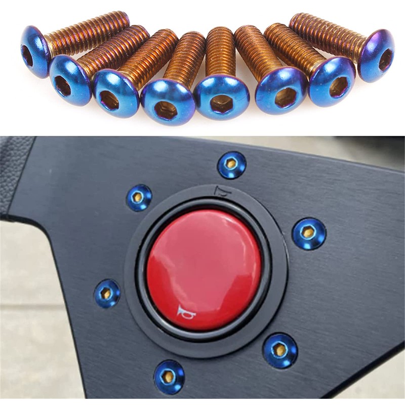 RASTP Steering Wheel Screw Kit,8Pcs (Roast Blue, Style2)