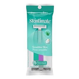 Skintimate Maquinilla de afeitar desechable de doble hoja para mujer, ideal para viajes, fácil de enjuagar, 72 unidades, el embalaje puede variar