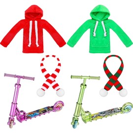 6 Piece Christmas Elf Accessory Set, Elf Doll Clothing, Christmas Elf Doll Hoodie with Scarf, for Doll Decoration Accessories, Elf Dolls Clothing Accessories (B)