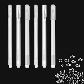 Omeblos White Gel Pens, 6Pcs White Ink Pens, 0.6/0.8/1mm Line Drawing Pens, for Black Paper Drawing, Sketching, Illustration, Card Making