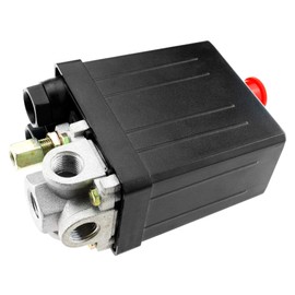 Single Phase Air Compressor Pressure Switch (4 Port) with Safety Value & Blanking Plug 12Bar 175PSI