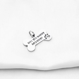 Dog Collar Accessories Pet ID Tag Dog Print Jewelry Engraved Will You Marry My Daddy Wedding Day Gift (Dog Collar Accessories Neck)