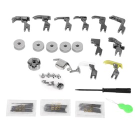 AYNEFY Sewing Machine Presser Walking Foot Kit, Sewing Presser Foot Set 17 Sets Universal Industrial Flat Sewing Machine Parts Presser Foot Accessories with a Box for Industrial Flat Sewing Machines