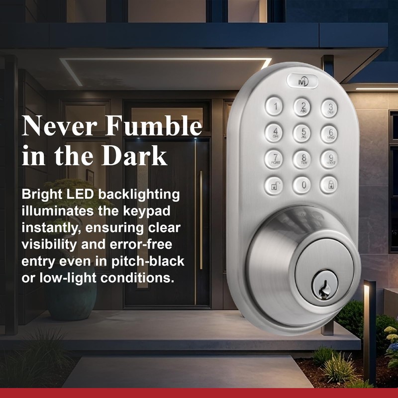 Keyless Entry Keypad Door Lock - Upgraded Smart Electronic Digital