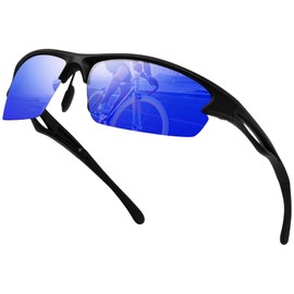 KANASTAL Blue Sports Sunglasses Polarized Cycling Glasses for Men Women Rectangle UV Protection Driving Fishing Golf Running Motorcycle Bike Goggles