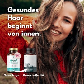 Hair Vitamins – Awarded "Very Good" by GoFeminin – 120 Vegan Capsules for 2 Months with Biotin, Zinc, Selenium, Bamboo, Millet (Rich in Silicon) & More – for Men and Women