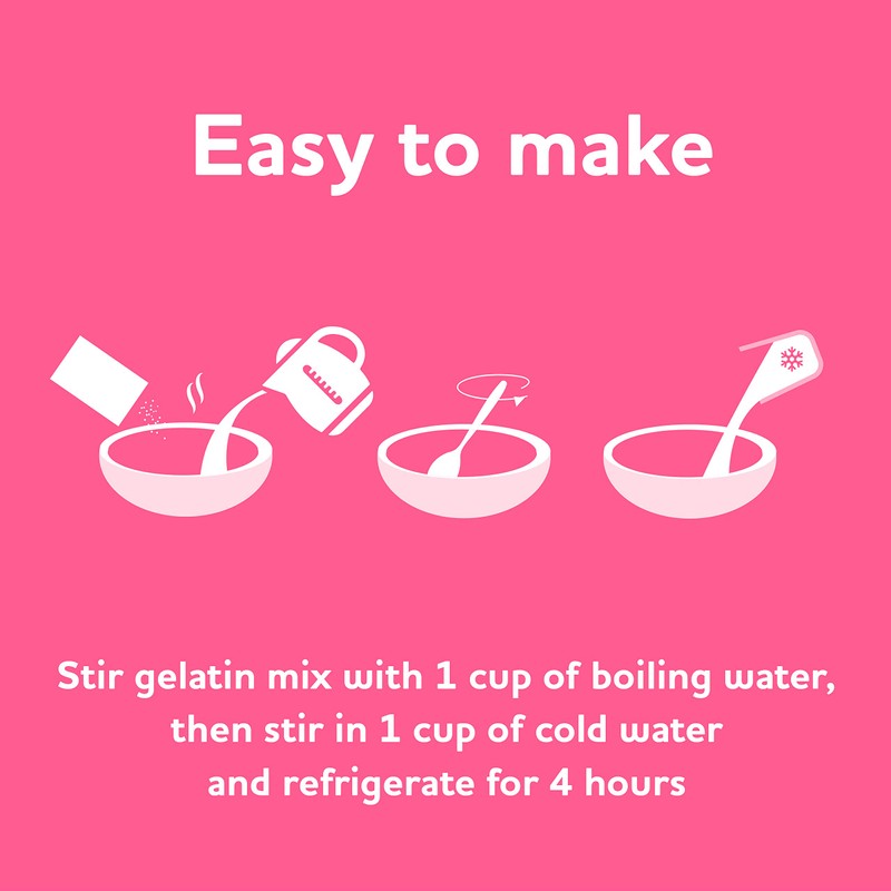 Jell-O Raspberry Gelatin Mix (3 oz Boxes, Pack of 6)