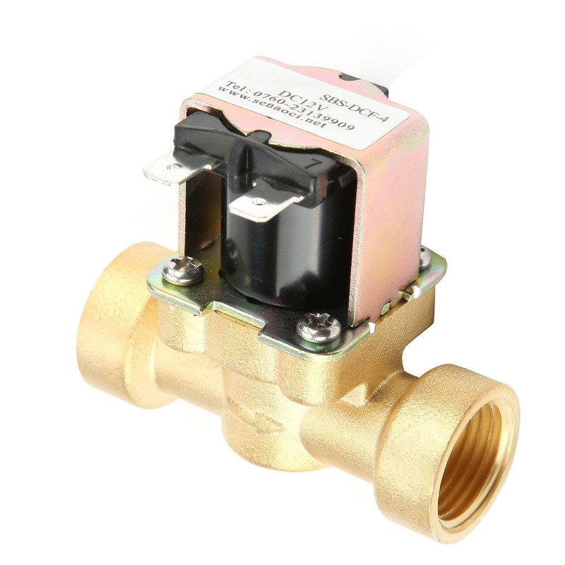 DC 12V Brass DN15 G1/2 Normal Closed Copper Body Water