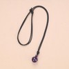 COAI Unisex Ball Pendant Made of Gemstones Adjustable Necklace, amethyst
