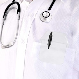 Operitacx Shirt Bag Protector Pack of 20 PVC Pocket Protectors for Pens Pointer Cards and Notes School Office Supplies