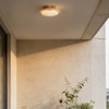 9.8'' Yellow Travertine Flush Mount Ceiling Lamp with Wood Base