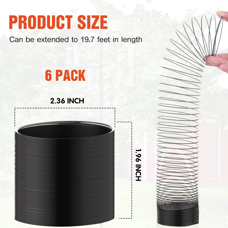 Qualirey 6 Pcs Metal Squirrel Baffle Squirrel Proof Spring for