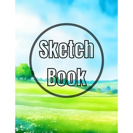 Sketch book green meadow: Premium green meadow view design cover page Sketchbook Blank Paper Pad 8.5" x 11" - 120 Pages Blank Paper Book For Drawing, ... Unlined Journal Soft Cover sketchbooks