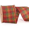 LaRibbons Fall Burlap Plaid Ribbon Wired 2 1/2" x 10