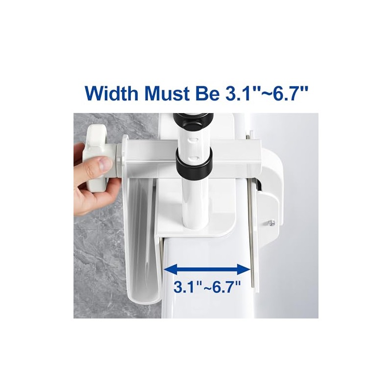 Adjustable Bathtub Safety Rail with Double Grip, 14–18 Inch Height