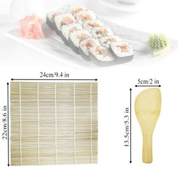 Hganxiu Sushi Roller Making Kit,Bamboo Sushi Rolling Mat for Beginners DIY Sushi at Home