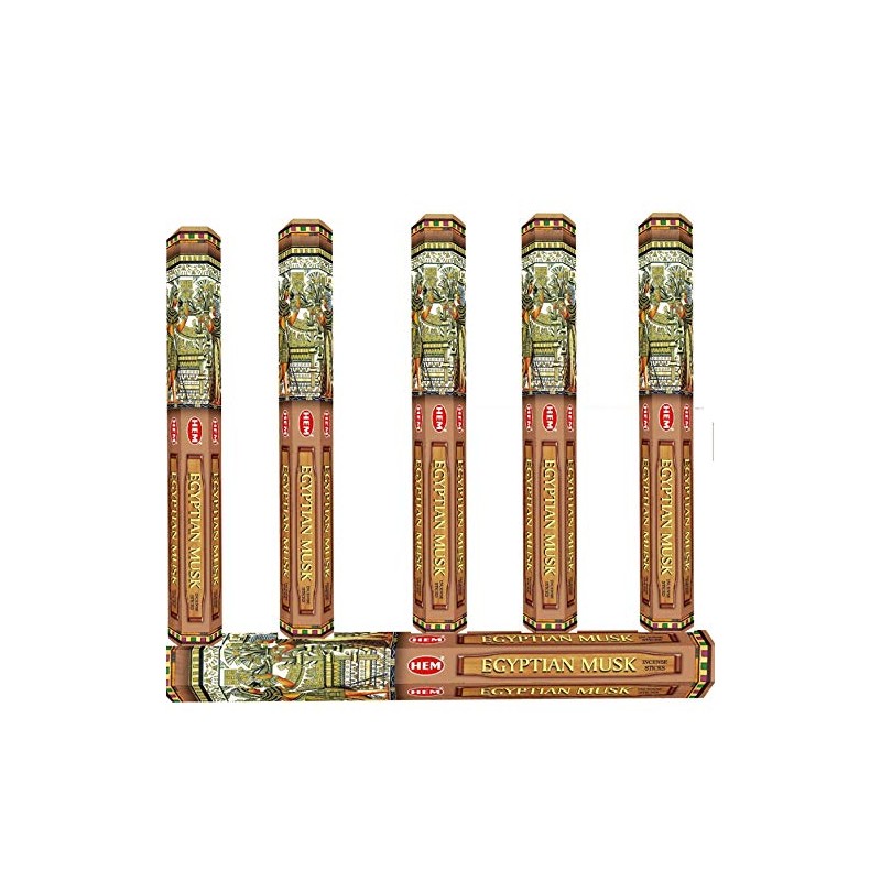 HEM Egyptian Musk Floral Scent Incense Sticks, 6 Packs of