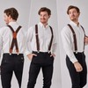 LazarsSpace Heavy-Duty X-Back Suspenders for Men with Four Premium Clips