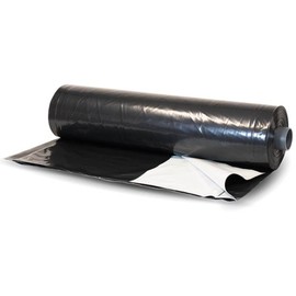 Farm Plastic Supply - Panda Film Light Deprivation Greenhouse Cover - 6 mil - (24' x 20') - 100% Blackout Tarp, Black White Plastic Sheeting, Green House Poly Film
