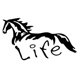 Vinyl Creations Car Decal Horse Life Vinyl Decal Sticker for Car Truck Van Wall Window Laptop MacBook Yeti Tumbler(Black Glossy,6inch)