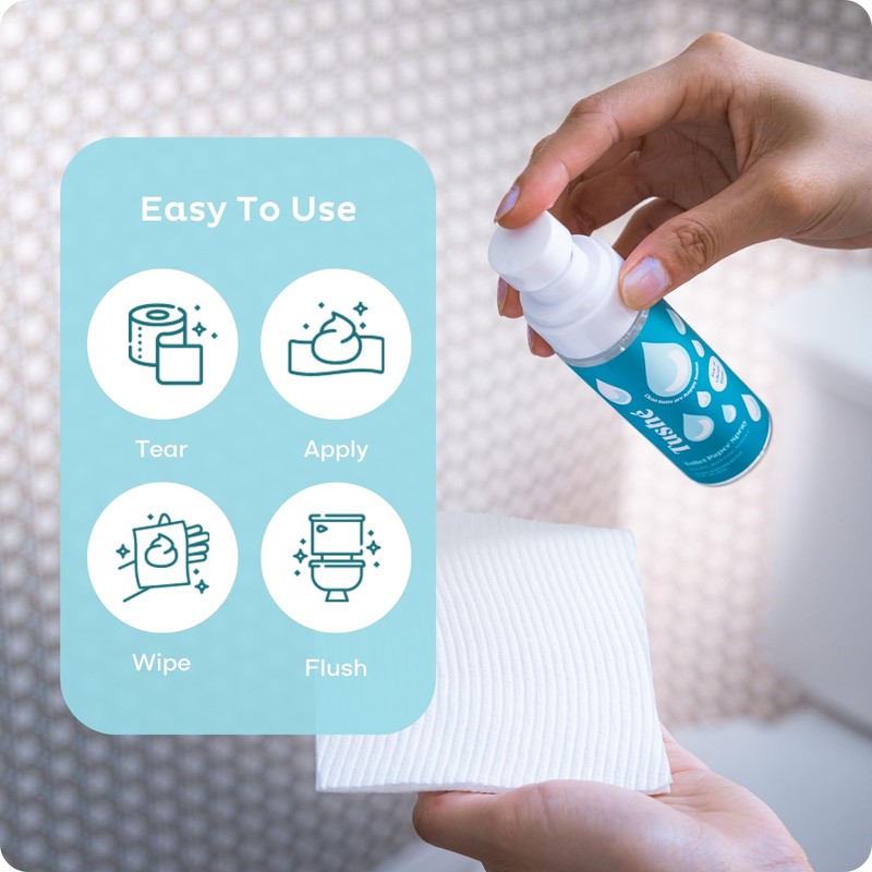 Toilet Paper Spray (2-Pack) – Flushable Wet Wipe Alternative for