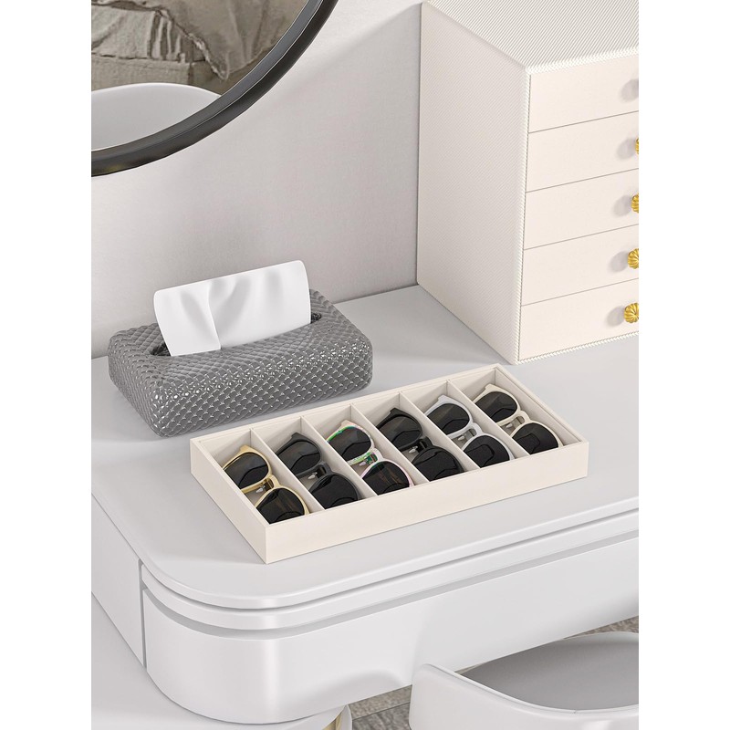 Ausalivan Sunglass Organizer Tray,Eyeglass Storage for Multiple Glasses,Jewelry and Sunglasses
