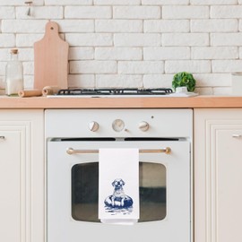 SPBL&L Summer Lake Labrador Retriever Kitchen Towels, Labrador Retriever Gifts Decorative Dish Tea Towels, Coastal Nautical Dog Hand Towels for Cabin Cottage Bathroom Kitchen, 16x24 Inch