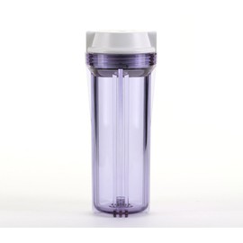 Hydronix HF2-10CLWH12 10" Clear Housing with White Flat Cap, 1/2" Ports