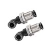 sourcing map 2 End 8mm Tube Push Lock Elbows, M16