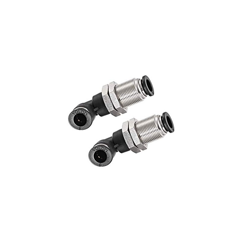 sourcing map 2 End 8mm Tube Push Lock Elbows, M16